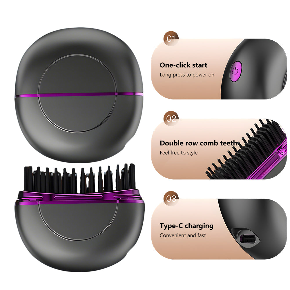 GLAMÉE Mini Wireless Hair Straightening Brush
